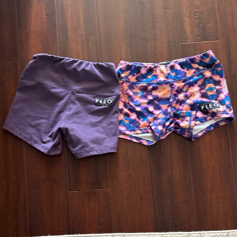 FLEO Purple and Tie-Dye Shorts Set